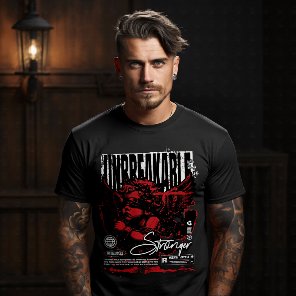 Unbreakable Stronger blindfolded angel chains oversized streetwear t-shirt Project Hood