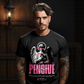 Pensive Figure pink censored marble angel rose dark wings oversized streetwear t-shirt Project Hood