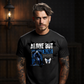 ALONE BUT ALIVE Dark Reaper Graphic T-Shirt – Cyber Goth Electric Blue Streetwear by Project Hood