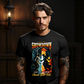 Celestial Showdown angel vs demon oversized streetwear t-shirt with split-panel battle graphic — Project Hood