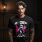 Fly Deep dark wing melting angel oversized graphic tee front view — Project Hood neon pink streetwear