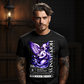 Hopelessness purple angel wireframe grid oversized graphic tee front view — Project Hood dark streetwear