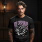 BLESSING celestial angel divine grace barbed wire oversized graphic tee front view — Project Hood faith streetwear