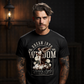 DREAM INTO WISDOM Project Hood oversized streetwear tee — distressed collegiate WISDOM robed angel reading book clouds peonies front graphic