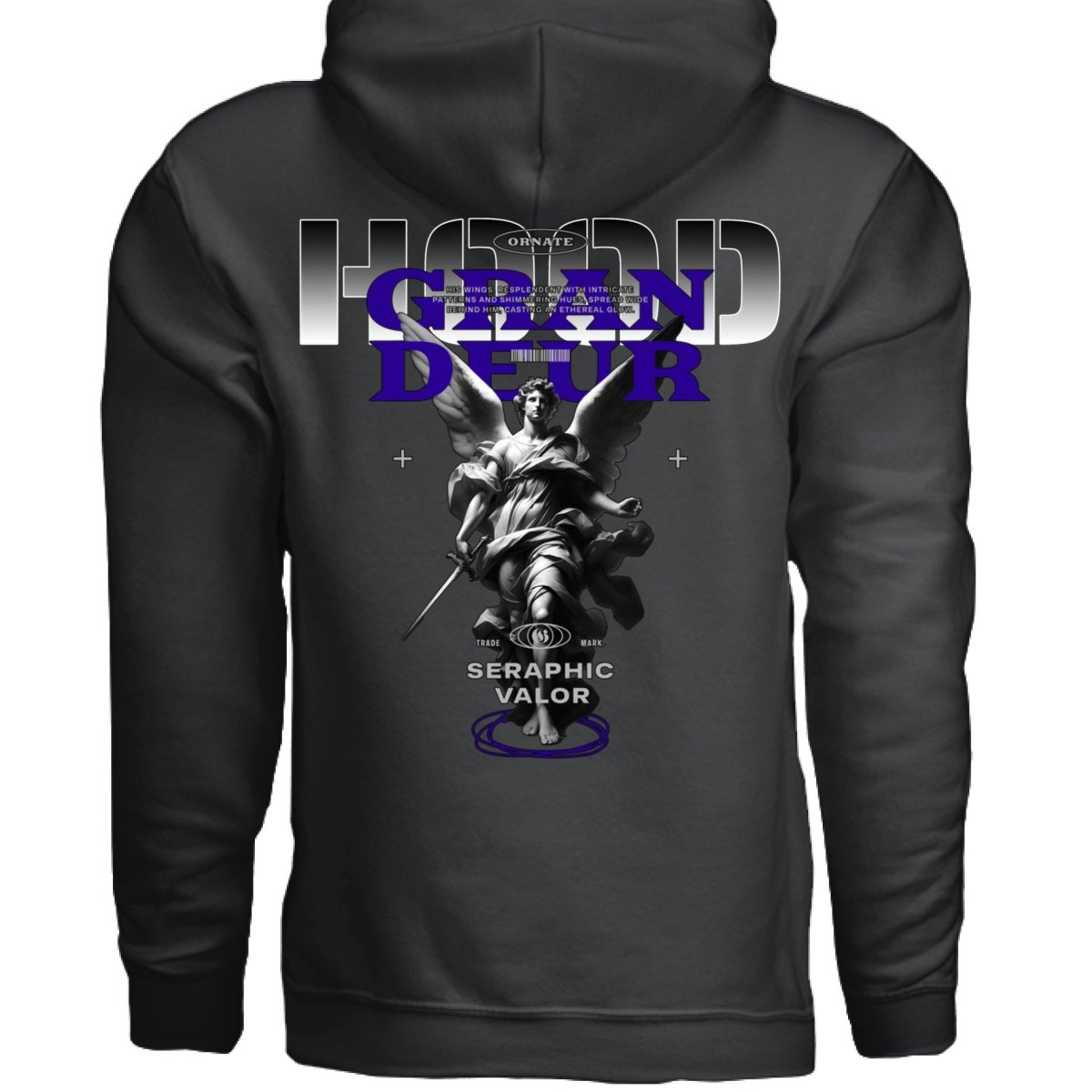 GRANDEUR Blue Angel Marble Sword Seraphic Valor Oversized Hoodie | Project Hood 130 - Project Hood