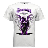 Guardian Angel Oversized Streetwear T-Shirt | Hooded Dark Angel Moon Quote Gothic Graphic Tee | Project Hoodt 17 - Project Hood
