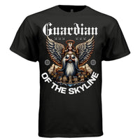 GUARDIAN OF THE SKYLINE Praying Angel Cityscape Oversized Streetwear T-Shirt | Project Hood [129] - Project Hood