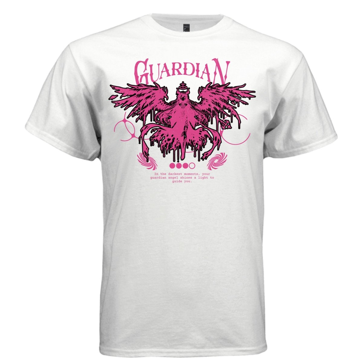 GUARDIAN Pink Drip Angel Wings Horns Cross Oversized Streetwear T-Shirt | Project Hood 152 - Project Hood