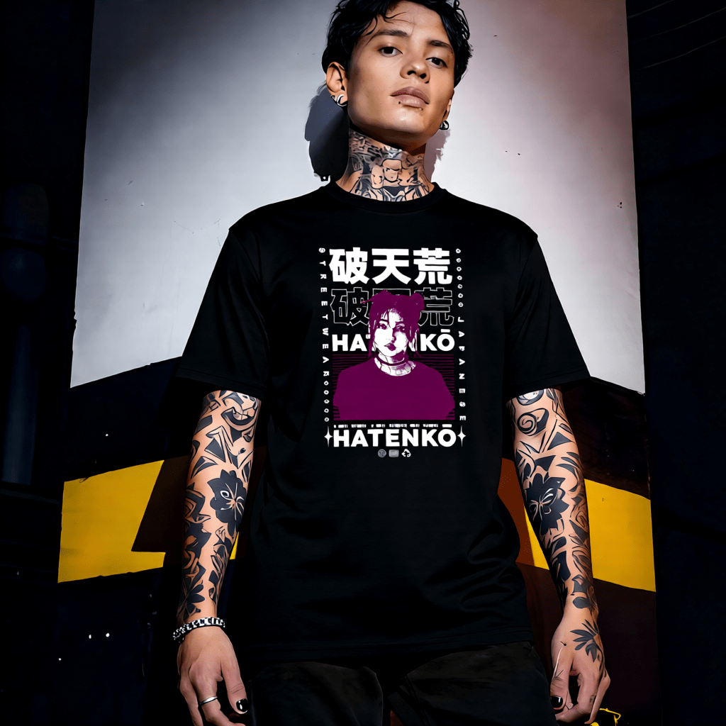 HATENKO Y2K Anime Portrait Japanese Graphic T-Shirt | Unisex Streetwear 236 - Project Hood