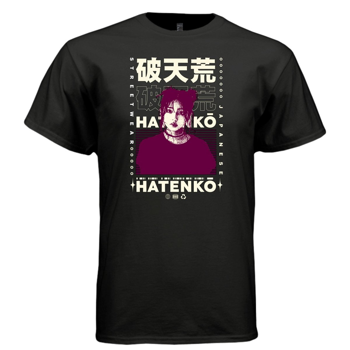 HATENKO Y2K Anime Portrait Japanese Graphic T-Shirt | Unisex Streetwear 236 - Project Hood