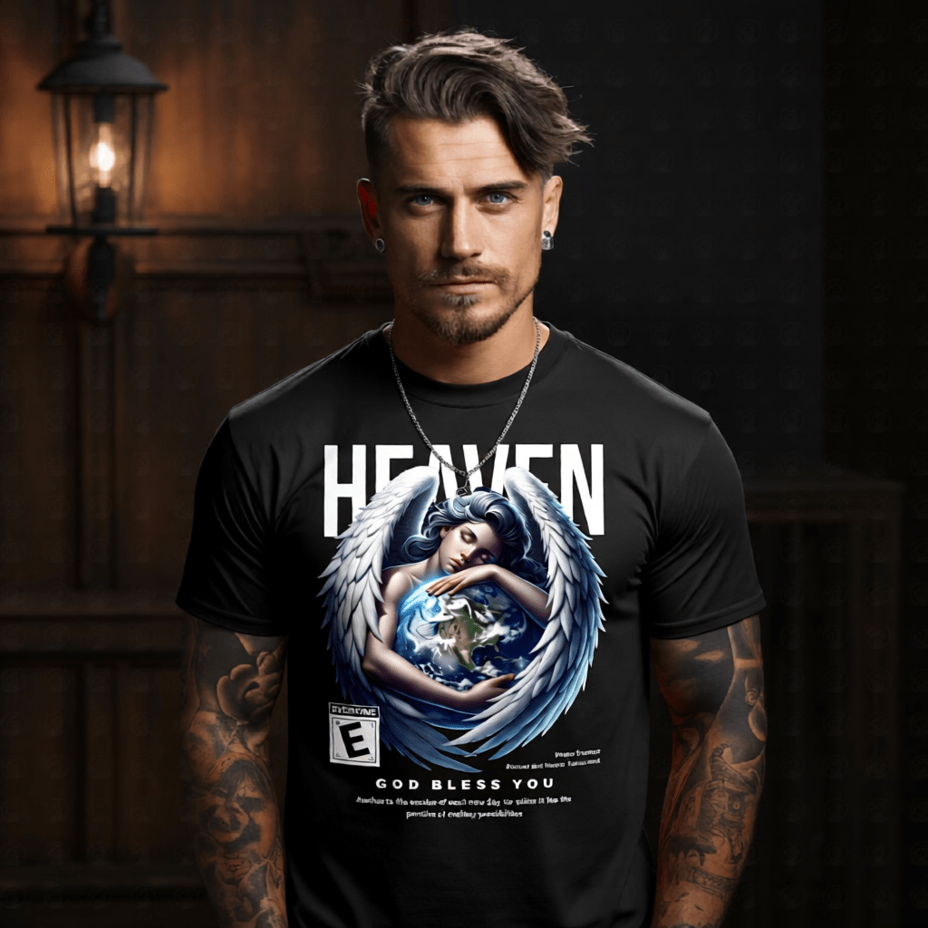 HEAVEN'S APPRENTICE Angel Bird Clouds Kindness Oversized Streetwear T-Shirt | Project Hood 97 - Project Hood