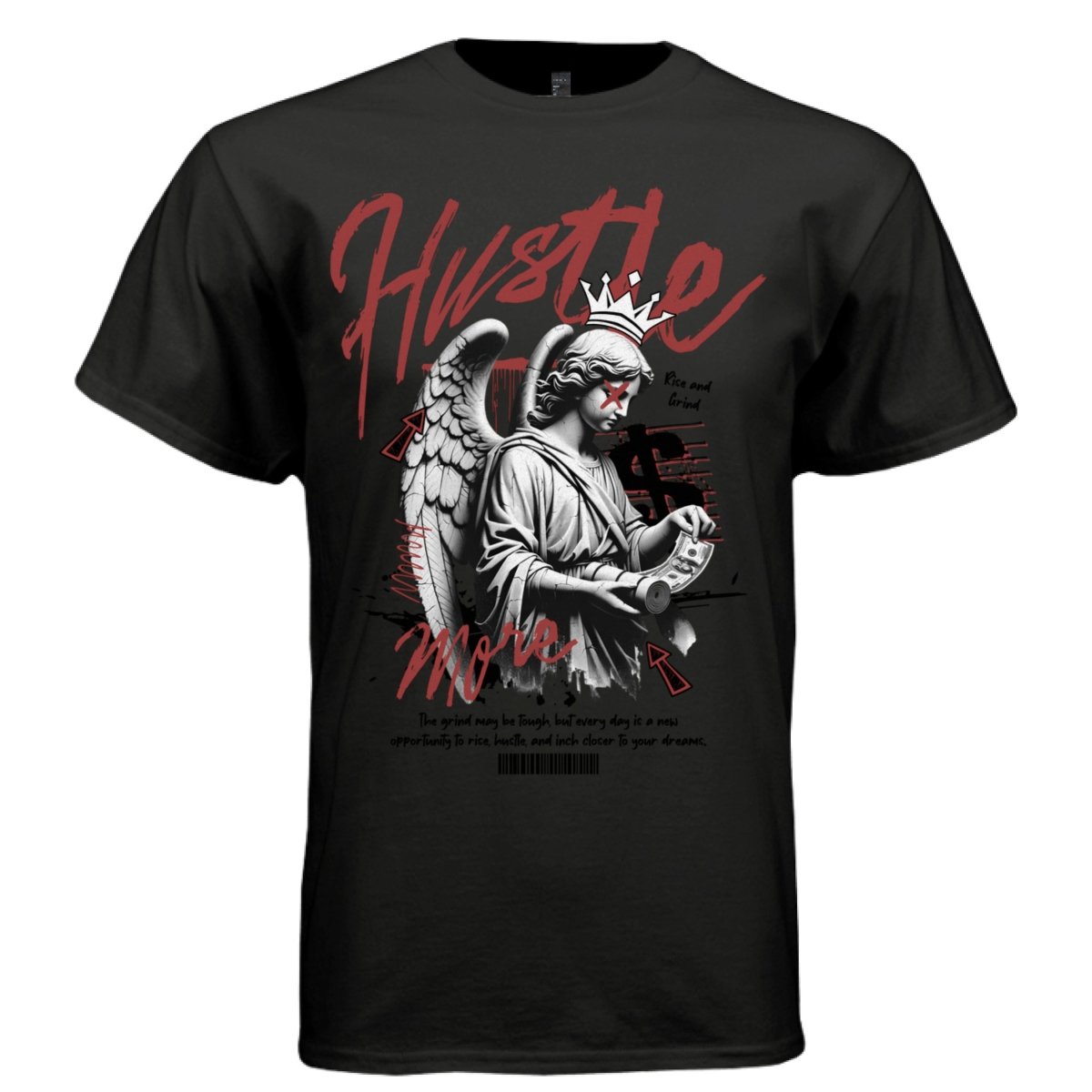 HUSTLE MORE Angel Crown Money Oversized Streetwear T-Shirt | Project Hood 164 - Project Hood