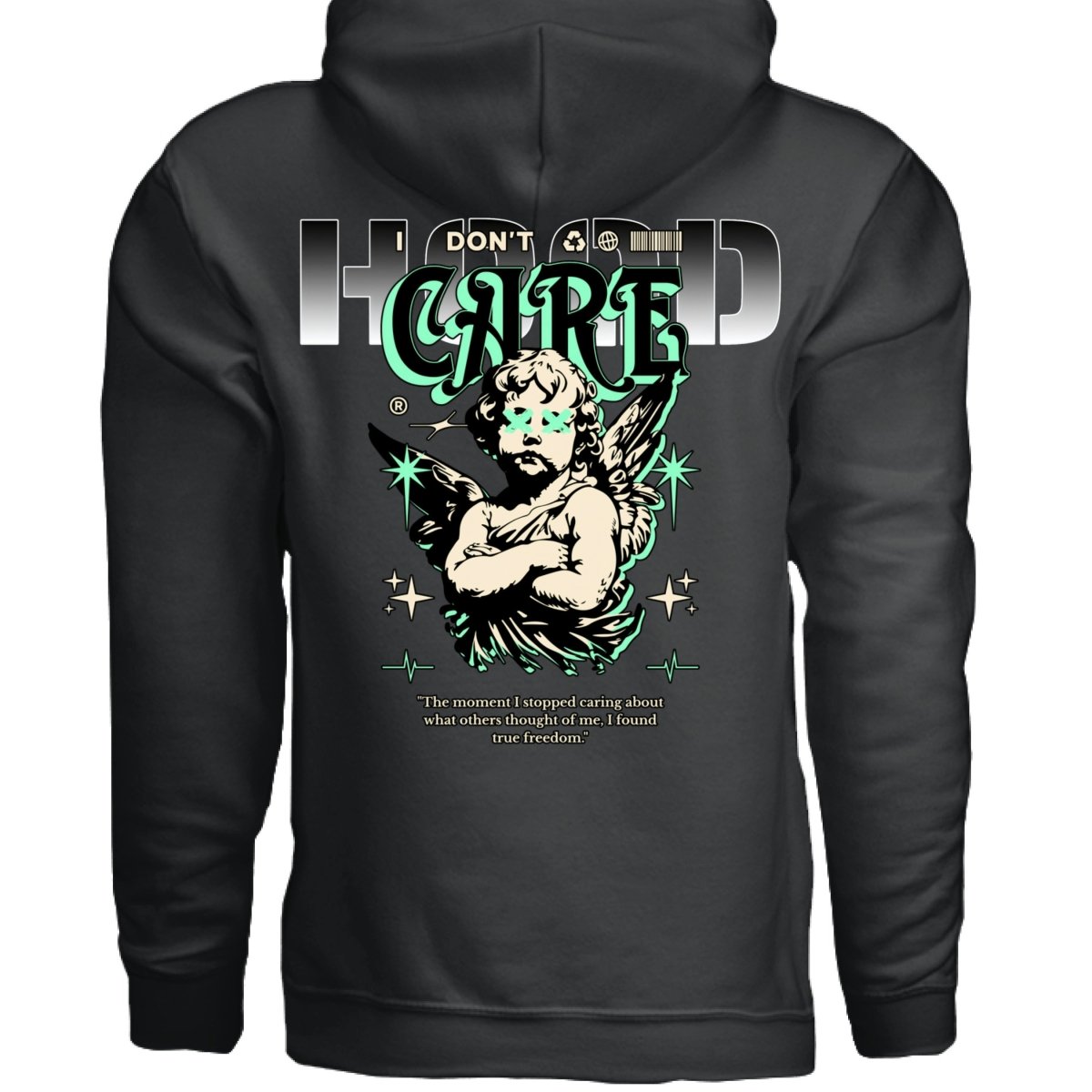 I DON'T CARE Oversized Streetwear Hoodie | Project Hood 28 - Project Hood