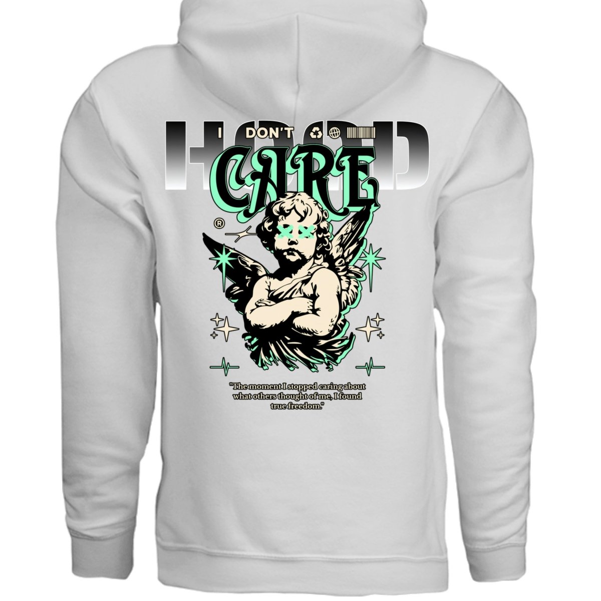 I DON'T CARE Oversized Streetwear Hoodie | Project Hood 28 - Project Hood