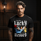I'm Not Lucky But I'm Blessed Graphic T-Shirt | Faith Streetwear | Not Lucky Just Blessed | Project Hood 30 - Project Hood