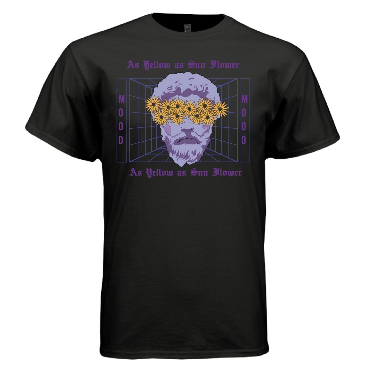 MOOD Vaporwave Flower-Eyed Statue Graphic T-Shirt | Unisex Streetwear 242 - Project Hood
