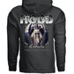 Reverse Centuria gothic streetwear hoodie white colorway front view angel raven design