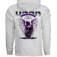 Guardian Angel Hoodie Black back on model Project Hood skeletal wings graphic