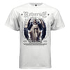 White Reverse Centuria angel graphic oversized t-shirt front view — gothic streetwear tee with raven print