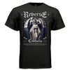 Black Reverse Centuria angel wings graphic t-shirt front — dark aesthetic oversized streetwear tee