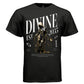 Black Divine EST 2035 gold drip graphic t-shirt front — dark surrealist luxury oversized streetwear tee