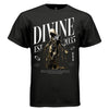 Black Divine EST 2035 gold drip graphic t-shirt front — dark surrealist luxury oversized streetwear tee
