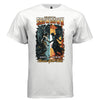 Angel vs demon split design graphic tee in white — Celestial Showdown choose your side oversized fit