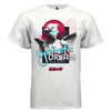 Vaporwave angel statue graphic tee in white — Synthetic Dream Digital Mirage oversized fit front view