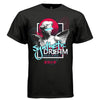 Synthetic Dream retrowave angel oversized graphic t-shirt in black — Digital Mirage front view