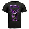 Guardian Angel gothic graphic tee black front — hooded dark angel thorny wings moon quote on black oversized streetwear t-shirt by Project Hood
