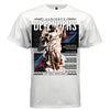 White Almighty Defenders faith streetwear t-shirt front view warrior angel holding spear oversized DTG print
