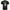 Black I don't care cherub t-shirt front view bold teal CARE lettering with defiant angel graphic