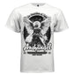 White Archangel Saint Michael faith streetwear t-shirt front view Guardian of Light dramatic angel DTG print
