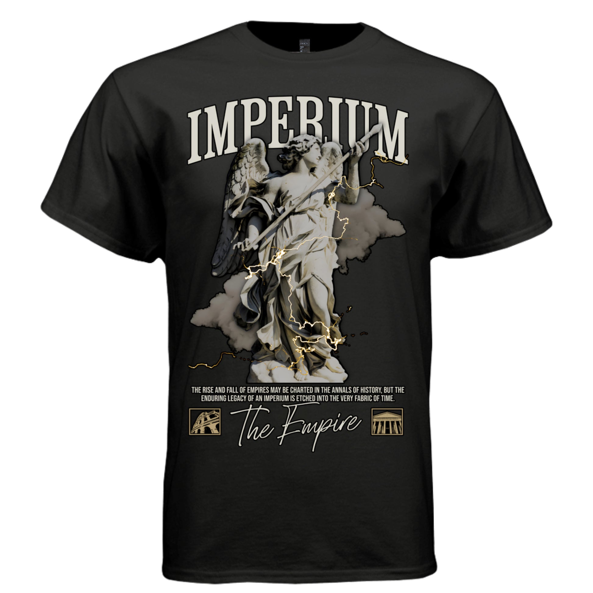 IMPERIUM The Empire Graphic T-Shirt – Roman Mythology Gold Lightning Streetwear by Project Hood