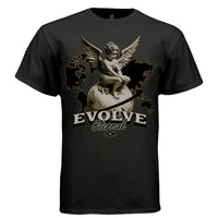 EVOLVE Eternal Cherub Graphic T-Shirt – Gold Globe Celestial Streetwear by Project Hood