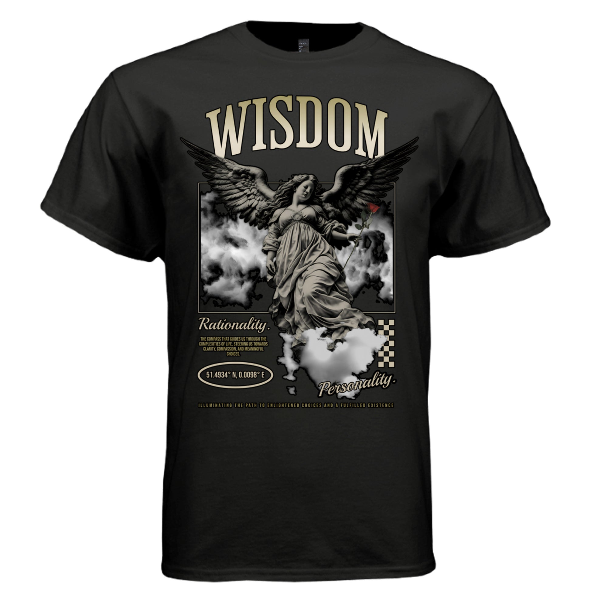 WISDOM Angel Graphic T-Shirt – Gothic Rationality Personality Streetwear by Project Hood