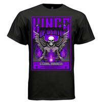 WINGS OF DEATH Graphic T-Shirt – Neon Purple Gothic Skeleton Streetwear by Project Hood