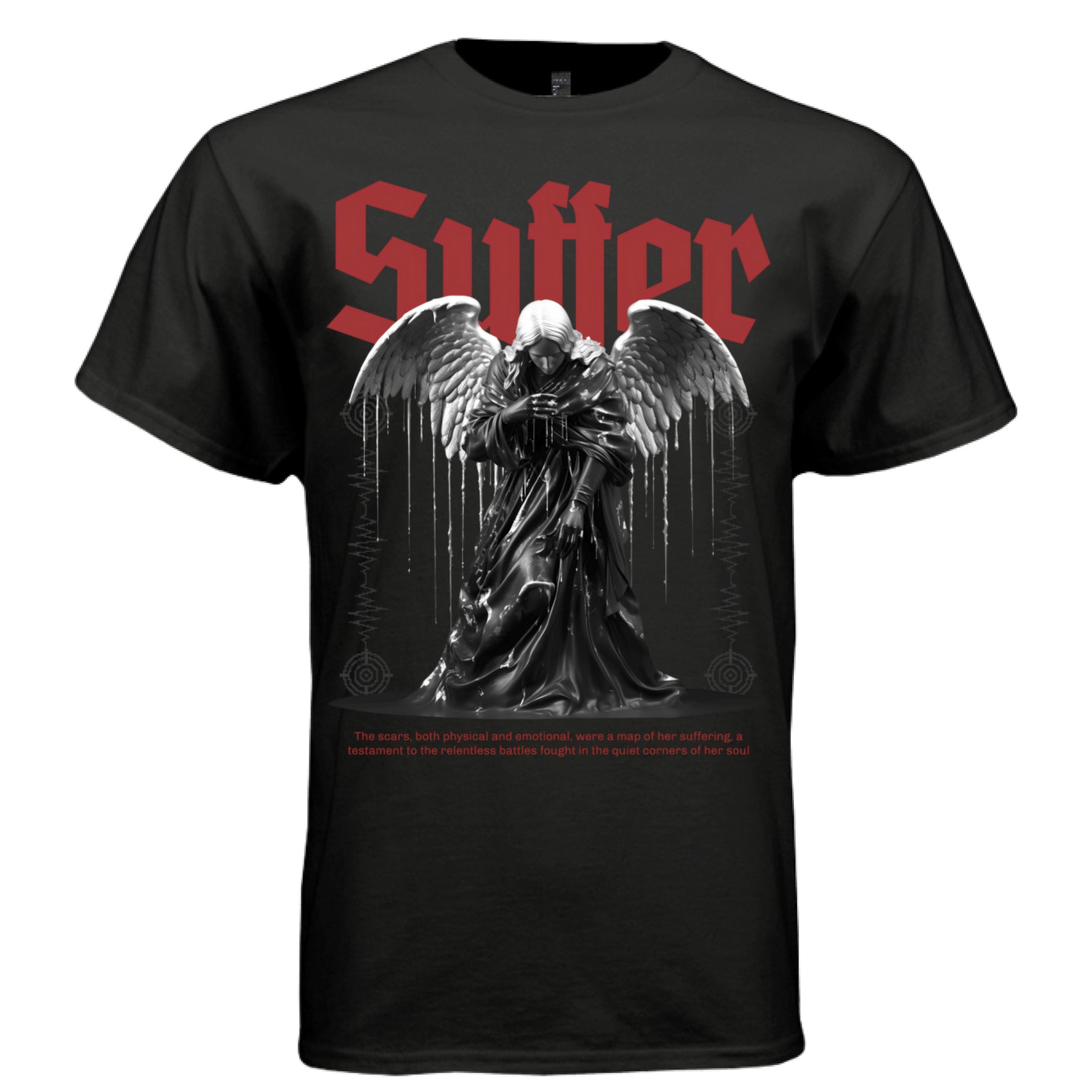 SUFFER Weeping Angel Drip Graphic T-Shirt – Dark Gothic Streetwear by Project Hood