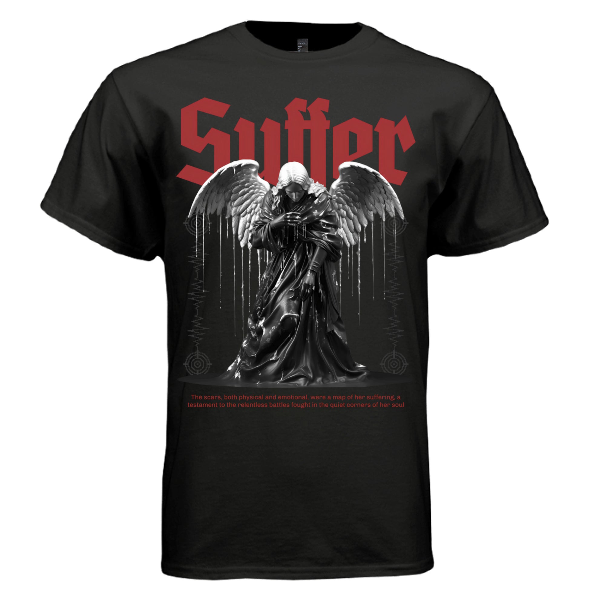 SUFFER Weeping Angel Drip Graphic T-Shirt – Dark Gothic Streetwear by Project Hood