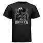 UNSEEN Blind Justice Angel Graphic T-Shirt – Dark Fantasy Monochrome Streetwear by Project Hood