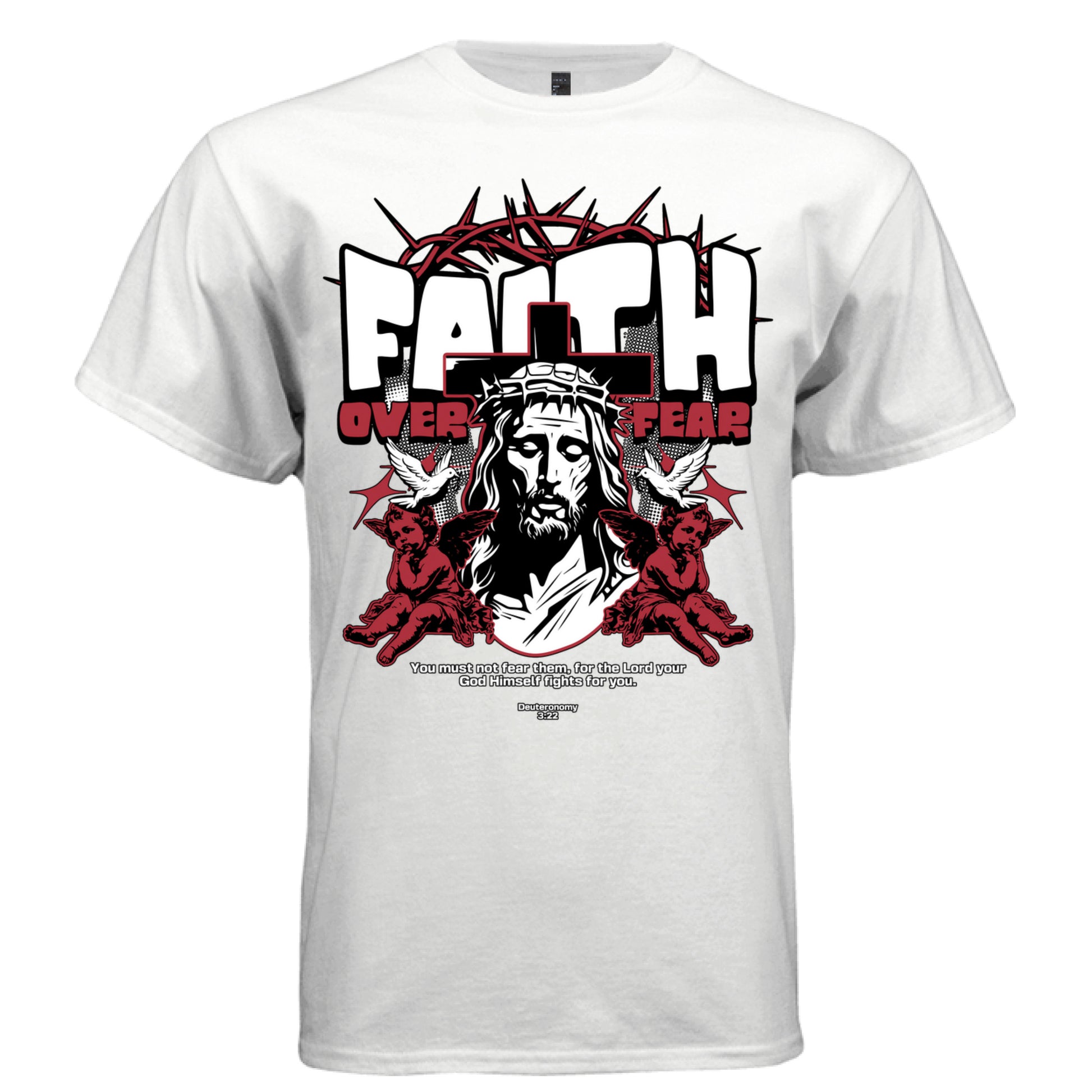 FAITH OVER FEAR Jesus Graphic T-Shirt – Christian Streetwear Deuteronomy by Project Hood