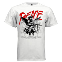 PEACE Spread Love Spread Peace Cherub Graphic T-Shirt – Urban Graffiti Ironic Streetwear by Project Hood