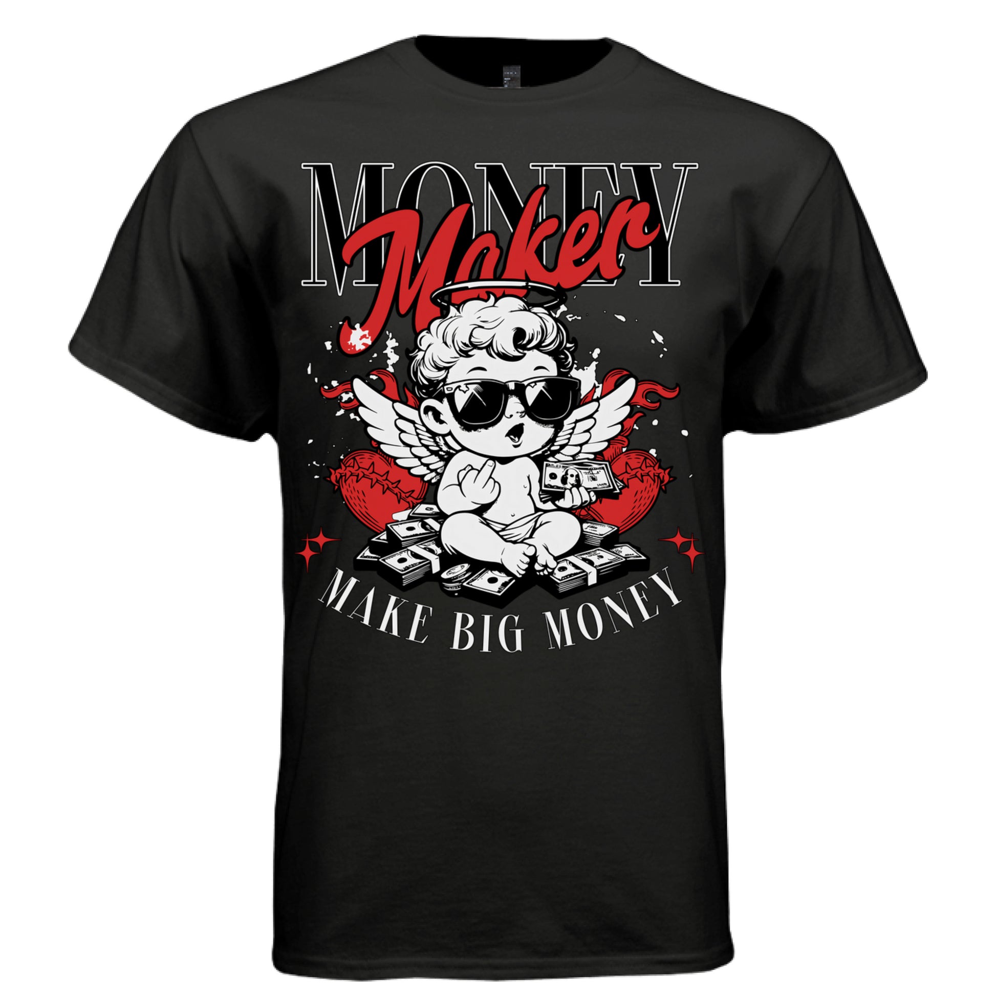 MONEY MAKER Make Big Money Cherub Graphic T-Shirt – Dark Hustle Streetwear by Project Hood