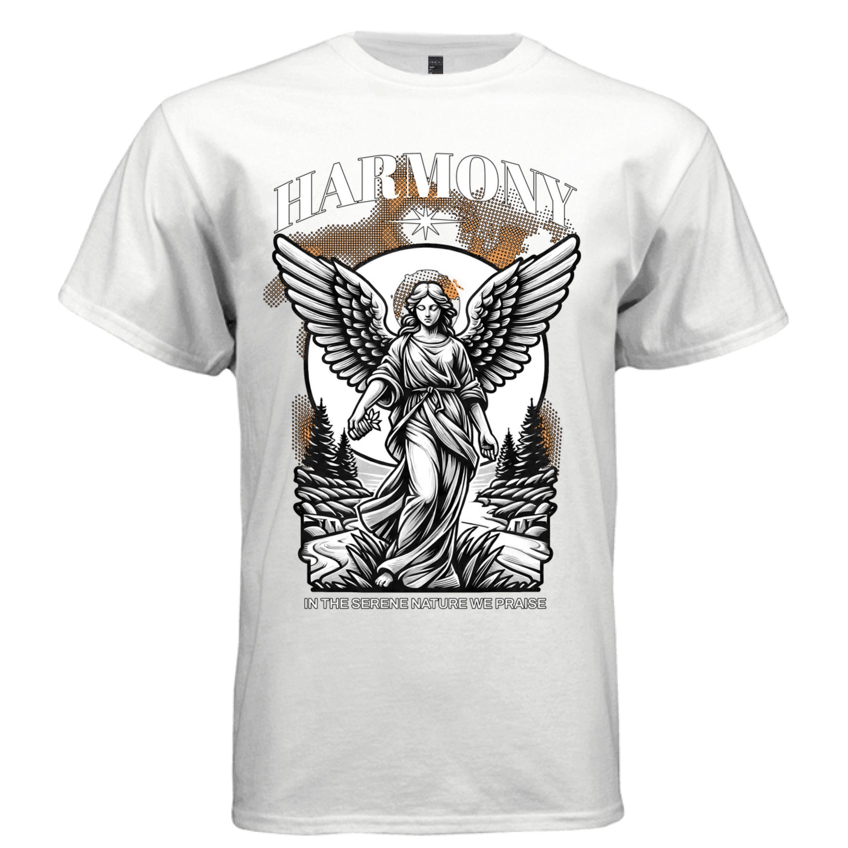 HARMONY In the Serene Nature We Praise Graphic T-Shirt – Orange Nature Streetwear by Project Hood