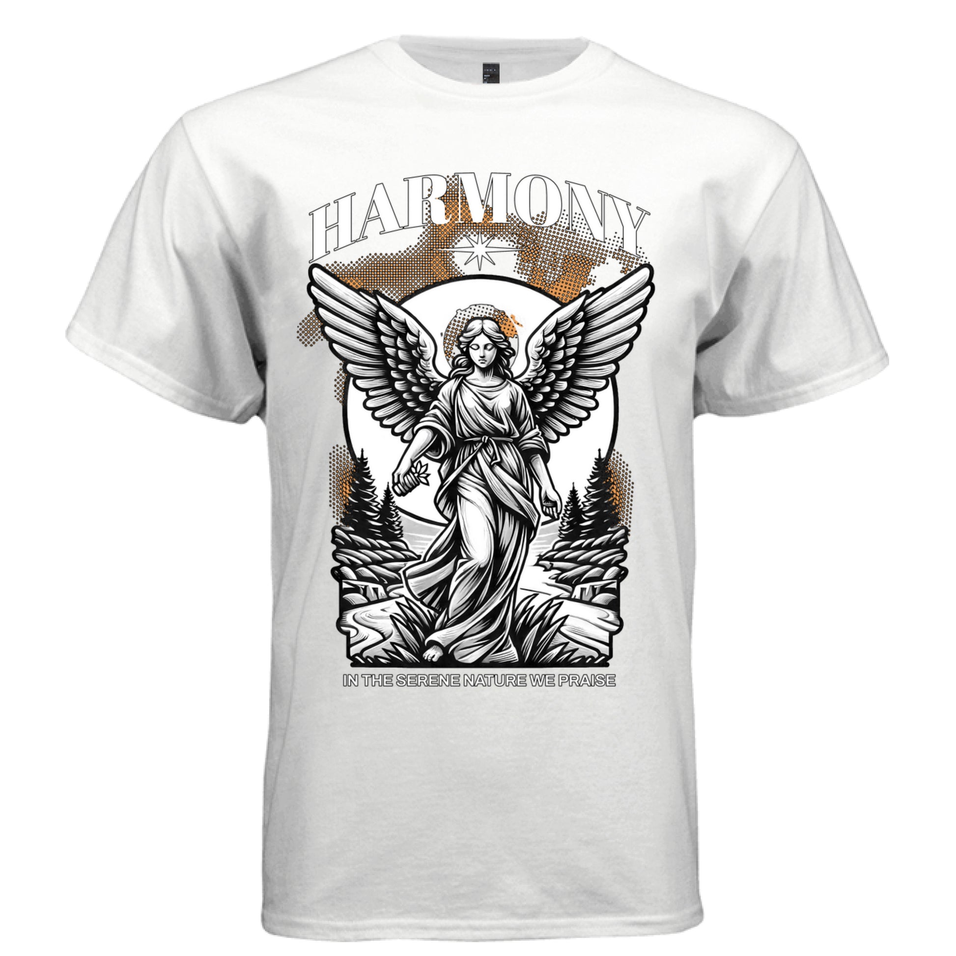 HARMONY In the Serene Nature We Praise Graphic T-Shirt – Orange Nature Streetwear by Project Hood
