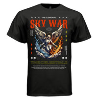 SKY WAR The Celestials Elemental Angel Graphic T-Shirt – Fire Water Wings Fantasy Streetwear by Project Hood