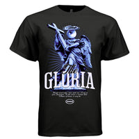THE GLORIA Angel Cross Graphic T-Shirt – Blue Surreal Celestial Streetwear by Project Hood
