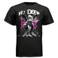 DNA double helix strand details and liquid splatter at base of melting angel — Project Hood Fly Deep tee