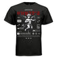CUPID'S ARROW Project Hood oversized unisex tee worn look — red blackletter editorial streetwear cherub graphic side view