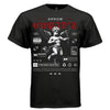 CUPID'S ARROW Project Hood oversized unisex tee worn look — red blackletter editorial streetwear cherub graphic side view